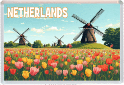 Netherlands - Artistic Jumbo Fridge Magnet 25N1