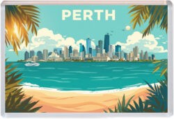 Perth - Australia - Artistic Jumbo Fridge Magnet 25A2