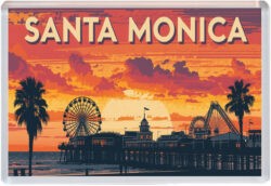 Santa Monica - USA - Artistic Jumbo Fridge Magnet 25US1