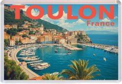 Toulon - France - Artistic Jumbo Fridge Magnet 25F1