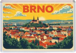 Brno - Czech Republic - Artistic Jumbo Fridge Magnet 25CR1