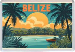 Belize - Artistic Jumbo Fridge Magnet 25B1