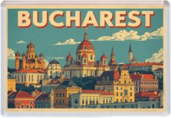 Bucharest - Romania - Artistic Jumbo Fridge Magnet 25R1