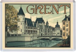Ghent - Belgium - Artistic Jumbo Fridge Magnet 25B1