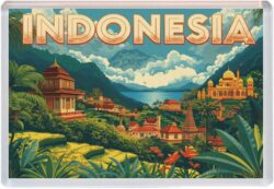 Indonesia - Artistic Jumbo Fridge Magnet Souvenir Gift Present 25I1