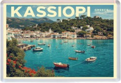 Kassiopi - Greece - Artistic Jumbo Fridge Magnet 25G1