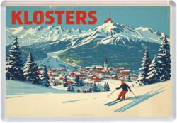 Klosters - Switzerland - Artistic Jumbo Fridge Magnet 25S1