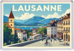 Lausanne - Switzerland - Artistic Jumbo Fridge Magnet 25S1