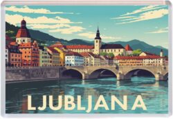 Ljubljana - Slovenia - Artistic Jumbo Fridge Magnet 25S1