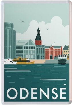 Odense - Denmark - Artistic Jumbo Fridge Magnet 25D1