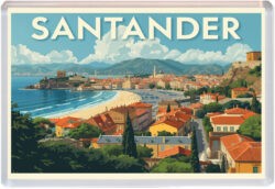 Santander - Spain - Artistic Jumbo Fridge Magnet 25S1