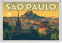 Sao Paulo - Brazil - Artistic Jumbo Fridge Magnet 25B1