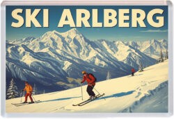 Ski Arlberg - Austria - Artistic Jumbo Fridge Magnet 25A1