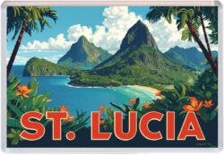 St Lucia - Caribbean - Artistic Jumbo Fridge Magnet 25SL1