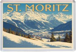 St. Moritz - Switzerland - Artistic Jumbo Fridge Magnet 25S1