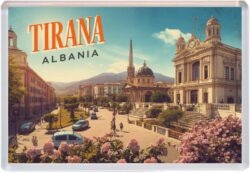 Tirana - Albania - Artistic Jumbo Fridge Magnet 25A1