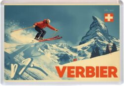 Verbier - Switzerland - Artistic Jumbo Fridge Magnet 25S1