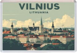 Vilnius - Lithuania - Artistic Jumbo Fridge Magnet 25V1