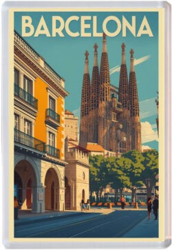 Barcelona - Spain - Artistic Jumbo Fridge Magnet 25S2