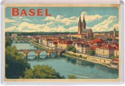 Basel - Switzerland - Artistic Jumbo Fridge Magnet 25S1