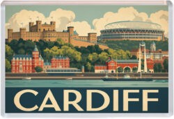 Cardiff - Wales - Artistic Jumbo Fridge Magnet 25E1