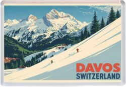 Davos - Switzerland - Artistic Jumbo Fridge Magnet 25S1