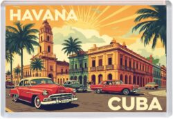 Havana - Cuba - Artistic Jumbo Fridge Magnet 25C1
