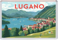 Lugano - Switzerland - Artistic Jumbo Fridge Magnet 25S1