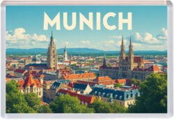 Munich - Germany - Artistic Jumbo Fridge Magnet 25G1