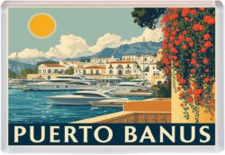 Puerto Banus - Spain - Artistic Jumbo Fridge Magnet 25S1