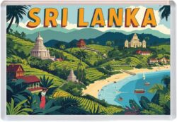 Sri Lanka - Artistic Jumbo Fridge Magnet 25SL1