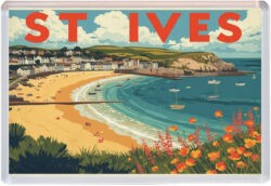 St Ives - Cornwall - Artistic Jumbo Fridge Magnet 25E1