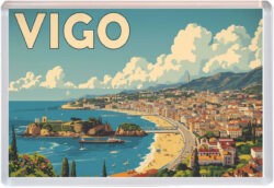 Vigo - Spain - Artistic Jumbo Fridge Magnet 25S1