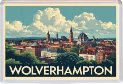 Wolverhampton - West Midlands - Artistic Jumbo Fridge Magnet 25E1