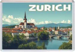 Zurich - Switzerland - Artistic Jumbo Fridge Magnet 25S1