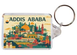 Addis Ababa - Ethiopia - Artistic Double Sided Large Keyring 26E1