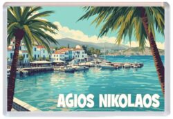 Agios Nikolaos - Crete - Artistic Jumbo Fridge Magnet 26S1