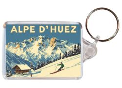 Alpe d'Duez - France - Artistic Double Sided Large Keyring 26F1