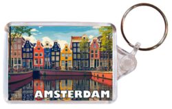 Amsterdam - Netherlands - Artistic Double Sided Large Keyring 26H2