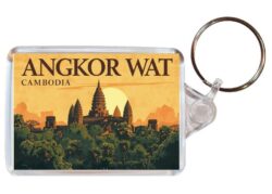 Angkor Wat - Cambodia - Artistic Double Sided Large Keyring 26C1