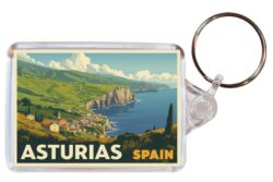 Asturias - Spain - Artistic Double Sided Large Keyring 26S1