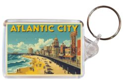 Atlanitc City - USA - Artistic Double Sided Large Keyring 26US1