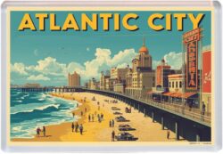 Atlantic City - USA - Artistic Jumbo Fridge Magnet 26US1
