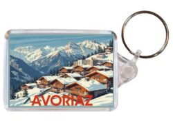 Avoriaz - France - Artistic Double Sided Large Keyring 26F1