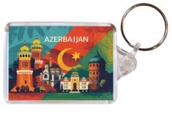 Azerbaijan - Artistic Double Sided Large Keyring 26A1