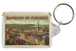 Barrow-in-Furness - Cumbria - Artistic Double Sided Large Keyring 26E1