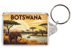 Botswana - Artistic Double Sided Large Keyring 26B1