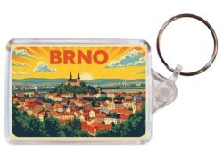 Brno - Czech Republic - Artistic Double Sided Large Keyring 26CR1