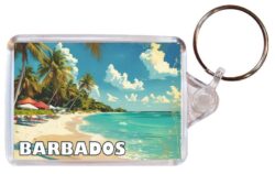 Barbados - Carribean - Artistic Double Sided Large Keyring 26C1