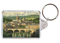 Bath - Somerset - Artistic Double Sided Large Keyring 26E1